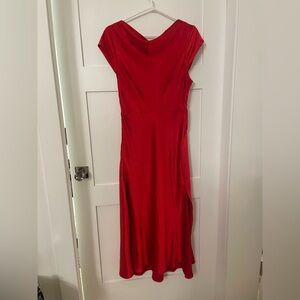 Hello Molly Valentina Red Midi Dress with Cowl Neck